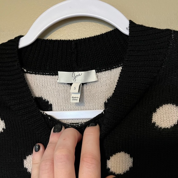 Joie Brettina 100% Wool Polka Dot Cropped Sweater - Picture 6 of 9